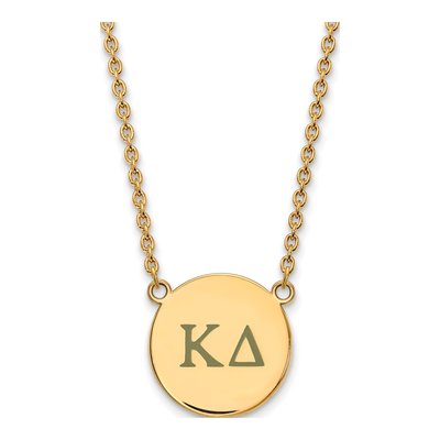 Kappa Delta Gold-Plated Sterling Silver Large Sorority Pendant Necklace