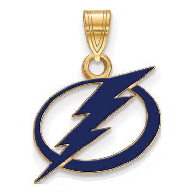 Tampa Bay Lightning Gold-Plated Sterling Silver Small Enamel Pendant