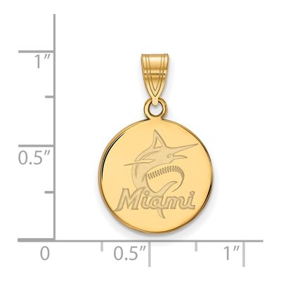 Miami Marlins Gold-Plated Sterling Silver Disc Pendant – view 2