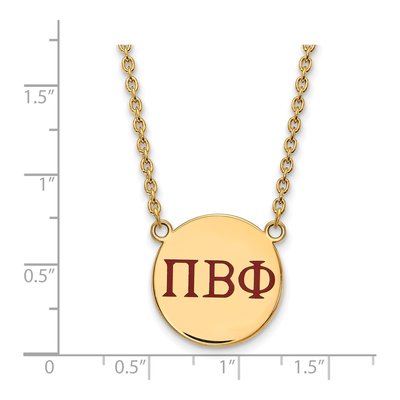 Pi Beta Phi Gold-Plated Sterling Silver Large Sorority Pendant Necklace – view 2