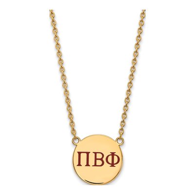 Pi Beta Phi Gold-Plated Sterling Silver Large Sorority Pendant Necklace
