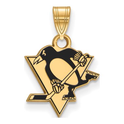 Pittsburgh Penguins Gold-Plated Sterling Silver Small Enamel Pendant