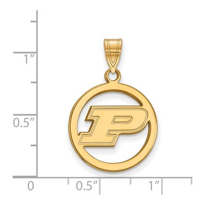Purdue University Gold-Plated Sterling Silver Medium Letter P Pendant – view 2