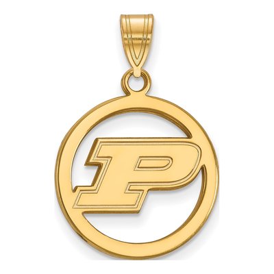 Purdue University Gold-Plated Sterling Silver Medium Letter P Pendant