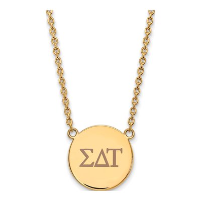Sigma Delta Tau Gold-Plated Sterling Silver Large Greek Letters Necklace