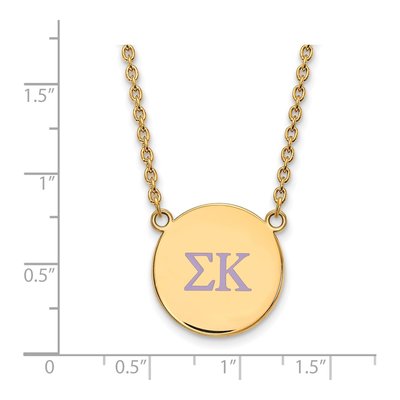Sigma Kappa Gold-Plated Sterling Silver Sorority Greek Letters Large Color Enamel Necklace – view 2