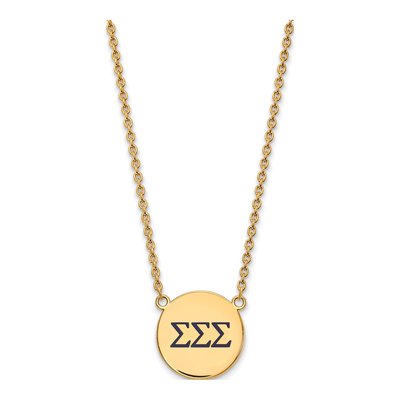 Sigma Sigma Sigma Gold-Plated Sterling Silver Large Enamel Pendant