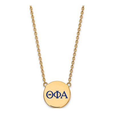 Theta Phi Alpha Gold-Plated Sterling Silver Large Sorority Necklace