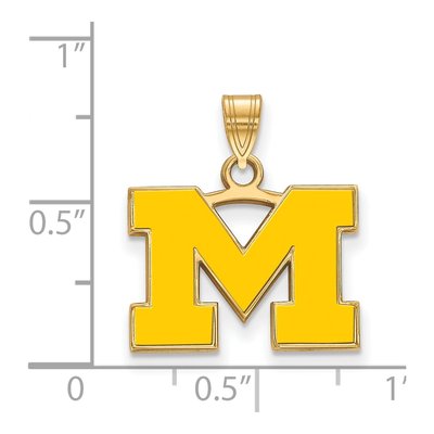 University of Michigan Gold-Plated Sterling Silver Small Letter M Pendant – view 2