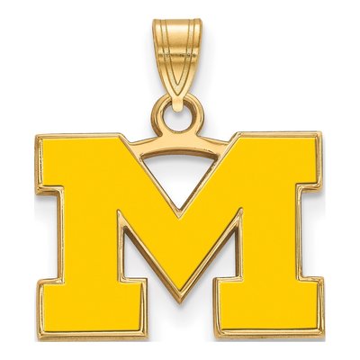 University of Michigan Gold-Plated Sterling Silver Small Letter M Pendant