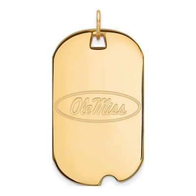 University of Mississippi Gold-Plated Sterling Silver Large Ole Miss Dog Tag Pendant