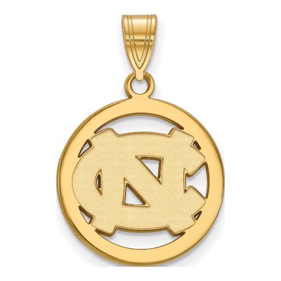 University of North Carolina Gold-Plated Sterling Silver Medium UNC Tar Heels N-C Pendant