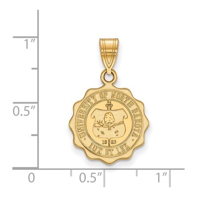 University of North Dakota Gold-Plated Sterling Silver Medium Crest Pendant – view 2