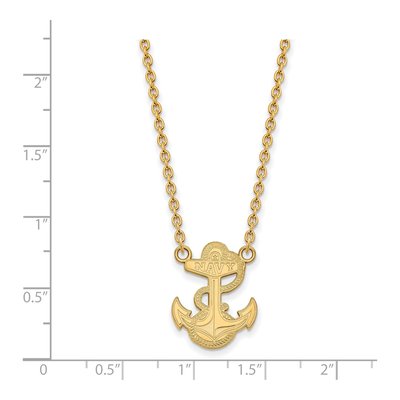 United States Naval Academy Gold-Plated Sterling Silver Large US Anchor Pendant Necklace – view 2