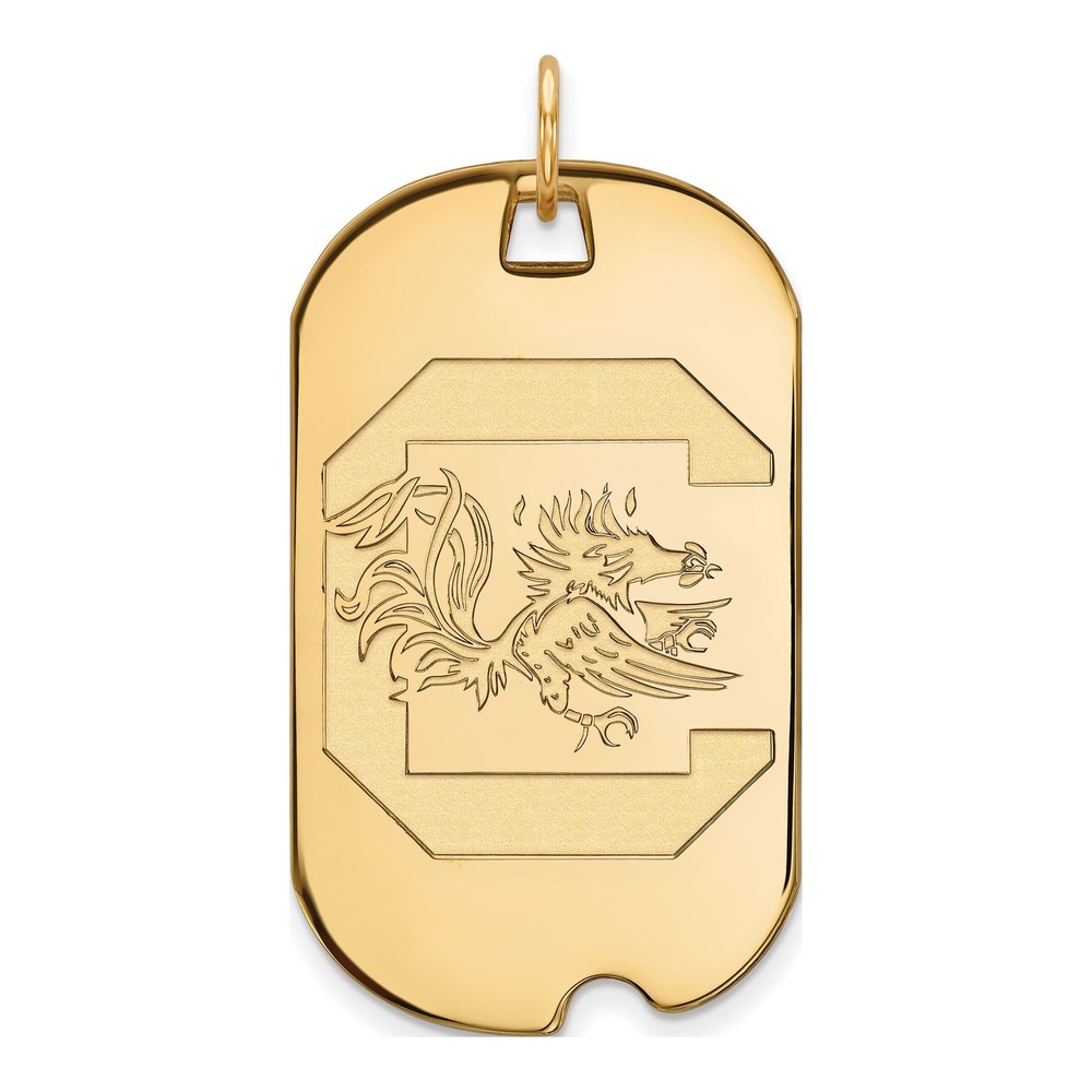 Sterling Silver Gold-Plated Logoart University Of South Carolina Large Dog Tag Pendant