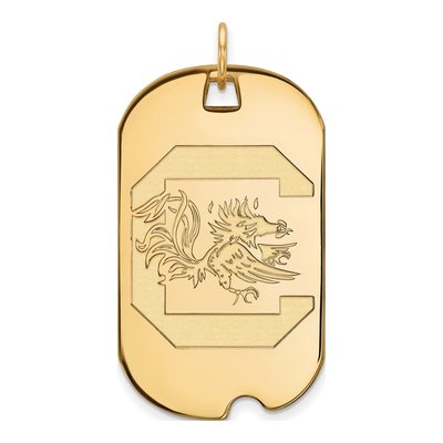 University of South Carolina Gold-Plated Sterling Silver Large Dog Tag Pendant