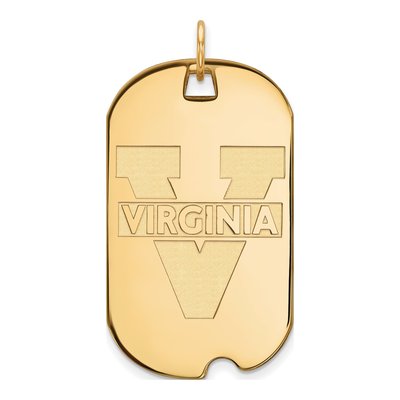 University of Virginia Gold-Plated Sterling Silver Large UVA Dog Tag Pendant