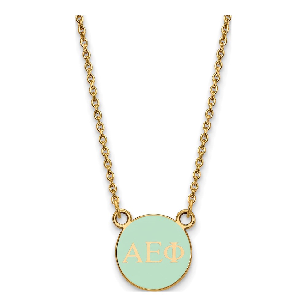 Alpha Epsilon Phi Gold-Plated Sterling Silver Extra Small Aephi Sorority Necklace