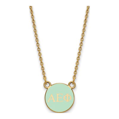 Alpha Epsilon Phi Gold-Plated Sterling Silver Extra Small Aephi Sorority Necklace