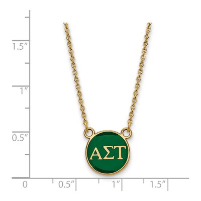 Alpha Sigma Tau Gold-Plated Sterling Silver Small Sorority Necklace – view 2