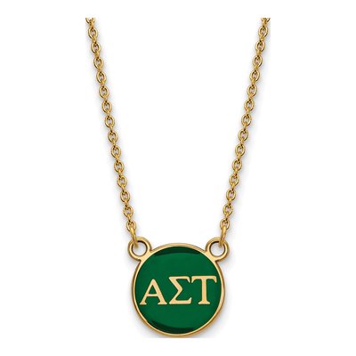 Alpha Sigma Tau Gold-Plated Sterling Silver Small Sorority Necklace