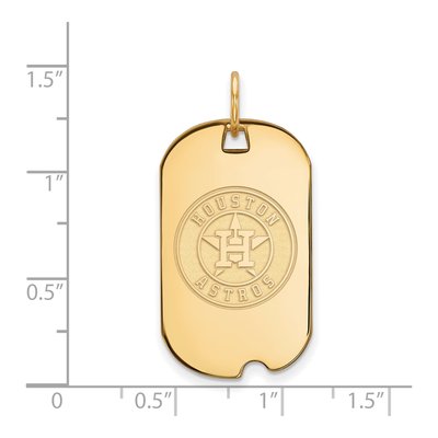 Houston Astros Gold-Plated Sterling Silver Small Dog Tag Pendant – view 2