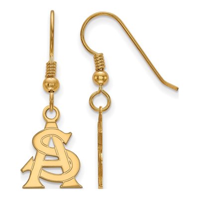 Arizona State University Gold-Plated Sterling Silver A-S Small Wire Earrings