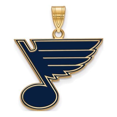 St. Louis Blues Gold-Plated Sterling Silver Large Enameled Pendant