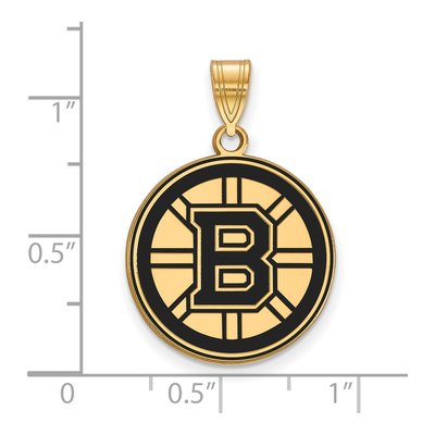 Boston Bruins Gold-Plated Sterling Silver Large Enamel Pendant – view 2