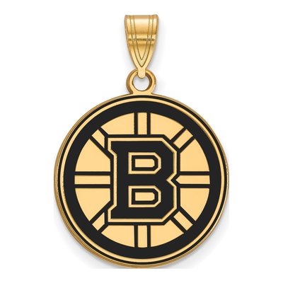 Boston Bruins Gold-Plated Sterling Silver Large Enamel Pendant