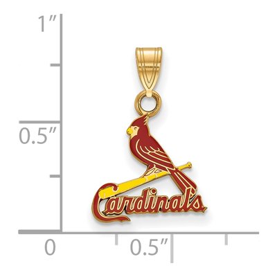 St. Louis Cardinals Gold-Plated Sterling Silver Small Enamel Pendant – view 2