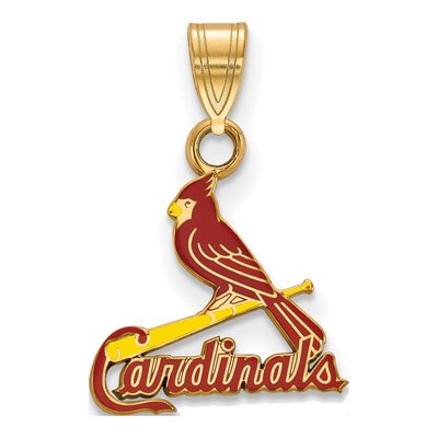 St. Louis Cardinals Gold-Plated Sterling Silver Small Enamel Pendant