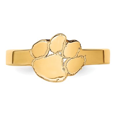 Clemson University Gold-Plated Sterling Silver Tiger Paw Toe Ring – view 4