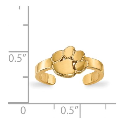 Clemson University Gold-Plated Sterling Silver Tiger Paw Toe Ring – view 5