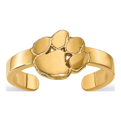 Clemson University Gold-Plated Sterling Silver Tiger Paw Toe Ring