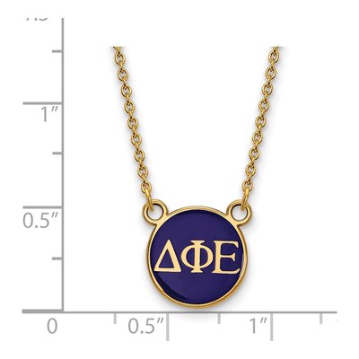 Delta Phi Epsilon Gold-Plated Sterling Silver Small Sorority Pendant Necklace – view 2