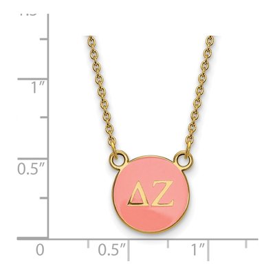 Delta Zeta Gold-Plated Sterling Silver Small Sorority Pendant Necklace – view 2