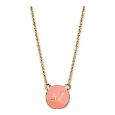 Delta Zeta Gold-Plated Sterling Silver Small Sorority Pendant Necklace