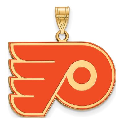 Philadelphia Flyers Gold-Plated Sterling Silver Large Enameled Pendant