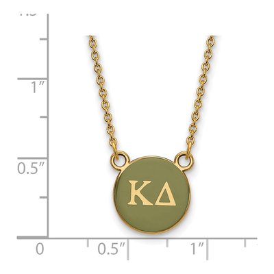 Kappa Delta Gold-Plated Sterling Silver Sorority Greek Letters Small Color Enamel Necklace – view 2