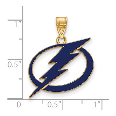 Tampa Bay Lightning Gold-Plated Sterling Silver Large Enameled Pendant – view 2