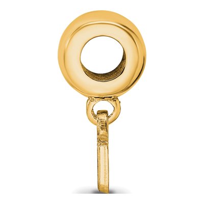 Louisiana State University Gold-Plated Sterling Silver Extra Small LSU Dangle Bead – view 3
