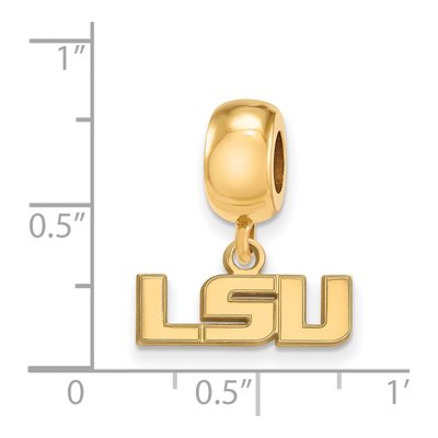 Louisiana State University Gold-Plated Sterling Silver Extra Small LSU Dangle Bead – view 4