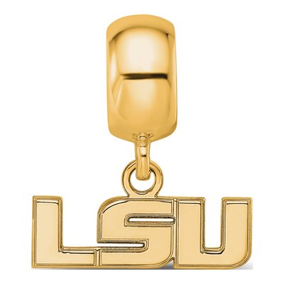 Louisiana State University Gold-Plated Sterling Silver Extra Small LSU Dangle Bead – view 5