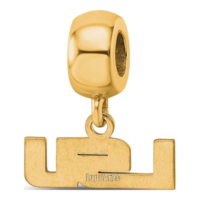 Louisiana State University Gold-Plated Sterling Silver Extra Small LSU Dangle Bead – view 6