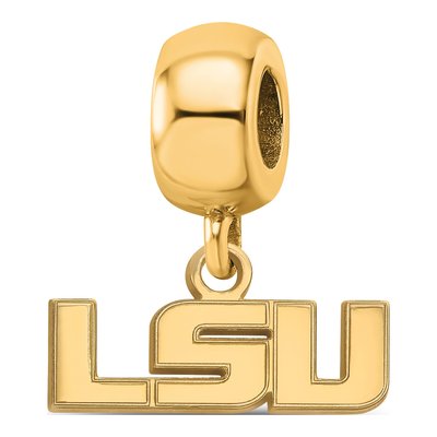 Louisiana State University Gold-Plated Sterling Silver Extra Small LSU Dangle Bead