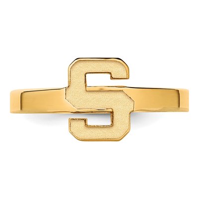Michigan State University Gold-Plated Sterling Silver Toe Letter S Ring – view 4