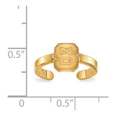 North Carolina State University Gold-Plated Sterling Silver NC Wolfpack Toe Ring – view 5