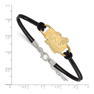 Old Dominion University Gold-Plated Sterling Silver Small Leather Bracelet – view 2