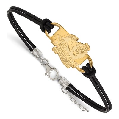 Old Dominion University Gold-Plated Sterling Silver Small Leather Bracelet